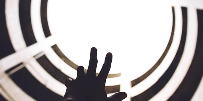 man reaching out for help