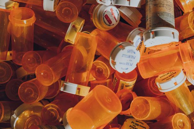 empty orange prescription bottles